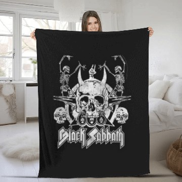 Discover Vintage Concert Black Sabbath Official Dancing Skeletons Fleece Blankets