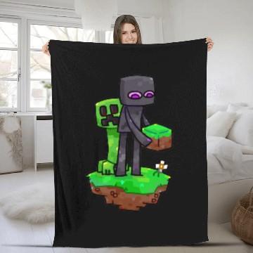 Discover Minecraft Creeper and Enderman Classic Fleece Blankets