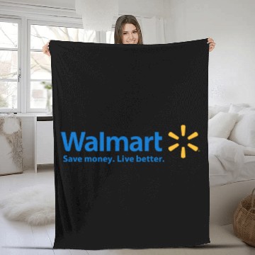 Discover Walmart Logo Unisex Fleece Blankets | Cotton Short Sleeve Fleece Blankets | Soft and Comfortable | Hyperhidrosis Fleece Blankets