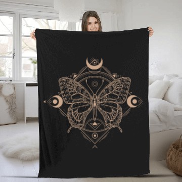 Discover Mystical Butterfly Fleece Blankets Dark Academia
