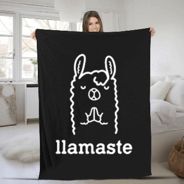 Discover Llamaste Fleece Blankets - Yoga Mantra Script Fleece Blankets