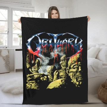 Discover Vintage Obituary Back From The Dead 90s Fleece Blankets