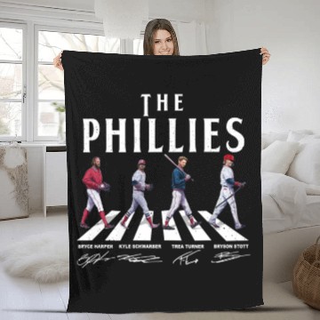Discover Vintage Philliess Walking Abbey Road Signatures Baseball Fleece Blankets