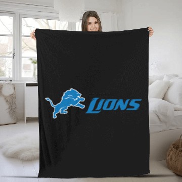 Discover Detroit Lions Logo Fleece Blankets