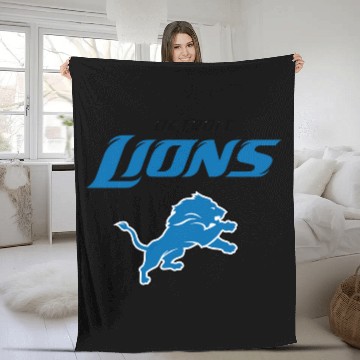 Discover Detroit Lions Logo Baseball Tees Fleece Blankets