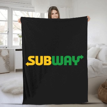 Discover Subway-Logo Baseball Tees Fleece Blankets