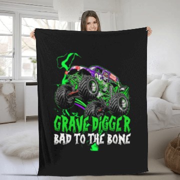 Discover Grave Digger Bad Tot The Bone Fleece Blankets