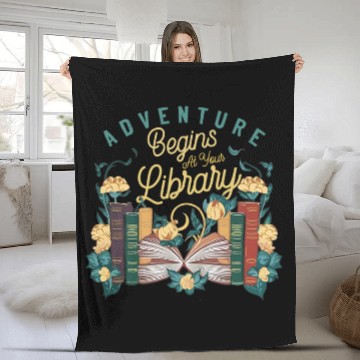 Discover Adventure Begins At Your Library Funny Summer Reading Zip Fleece Blankets
