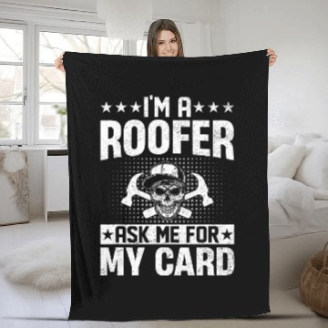 Discover Roofing Contruction Im a Roofer Ask Me For My Card 2 Zip Fleece Blankets