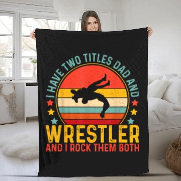 Discover Wrestling Dad Father Day Design For Wrestler Dad 2 Fleece Blankets
