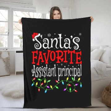 Discover Santas Favorite Assistant Principal Christmas School Worker Baseball Tees Fleece Blankets
