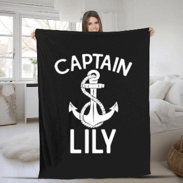 Discover Captain Lily Yacht Boat Ship Boating Sailing Fleece Blankets