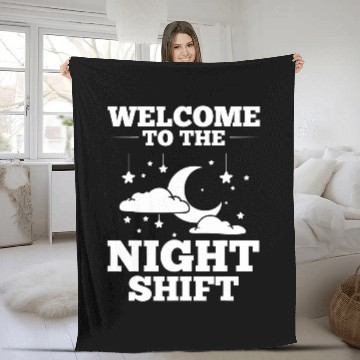 Discover Shift Work Night Job Worker Midnight Funny Coffee 10 Fleece Blankets