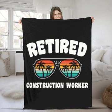 Discover Retired Construction Worker Funny Retirement Congratulations Baseball Tees Fleece Blankets