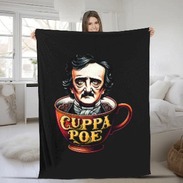 Discover Edgar Allan Poe Cuppa Poe for Coffee and Tea Lovers 2 Fleece Blankets