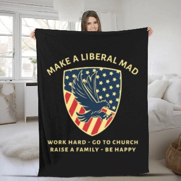 Discover Funny MAGA Conservative Republican Fleece Blankets
