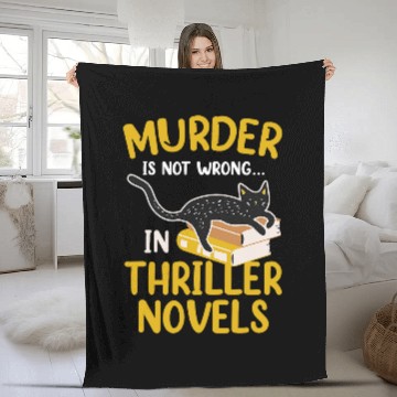 Discover Thriller Novel Horror Writer Kitty Cat Lover Novelist Author Fleece Blankets