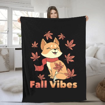 Discover Fox Lover Fall Vibes Wildlife Fox Autumn Season Maple Leaves Baseball Tees Fleece Blankets