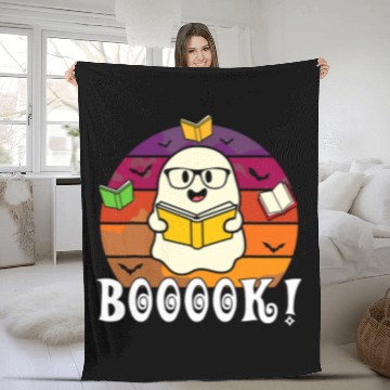 Discover Funny Booooks ghosts Boo Read Books Library Book Lover Fleece Blankets