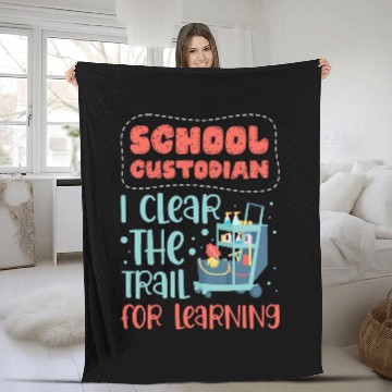 Discover School Custodian I Clear the Trail for Learning Custodial 1 Baseball Tees Fleece Blankets