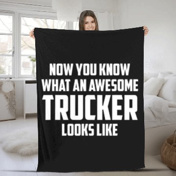 Discover Awesome Trucker Diesel Truck Driver OTR Fleece Blankets