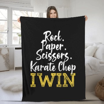 Discover Karate Chop Win Rock Paper Scissors Funny Winner Baseball Tees Fleece Blankets
