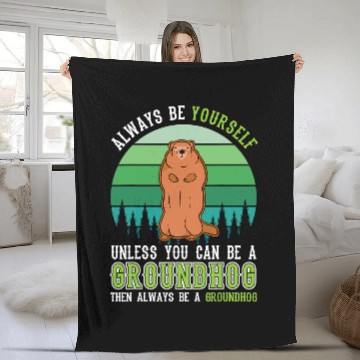Discover Always be yourself Groundhog Day Woodchuck Marmot Baseball Tees Fleece Blankets