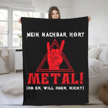 Discover Funny saying heavy metal Fleece Blankets