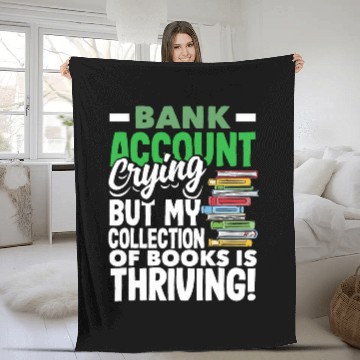 Discover Bank Account Crying Books Thriving Book Lover Fleece Blankets