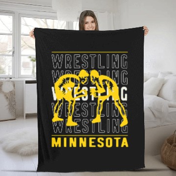 Discover Wrestling Minnesota Fleece Blankets