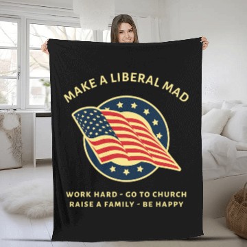 Discover Funny MAGA Conservative Republican 1 Zip Fleece Blankets