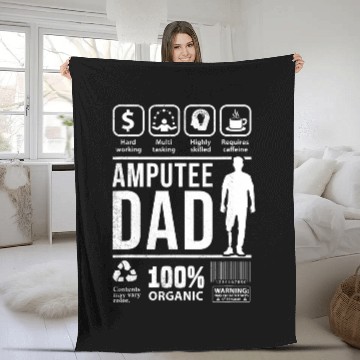 Discover Amputee Funny Multi Tasking DAD graphic theme Fleece Blankets