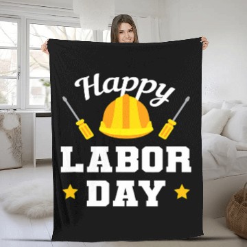 Discover Union Strong Worker Happy Labor Day Gift Men Women Work hard Fleece Blankets