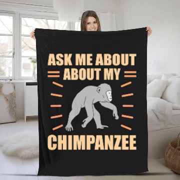 Discover Ask Me About My Chimpanzee Baseball Tees Fleece Blankets