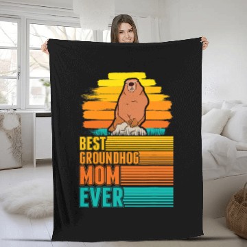 Discover bests Groundhog Mom Ever Marmot 69 Fleece Blankets