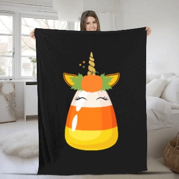Discover Candy Corn Funny Halloween Costume Zip Fleece Blankets