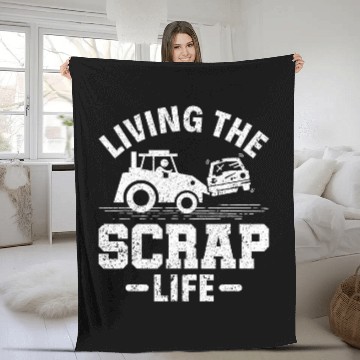 Discover Living the Scrap Life Scrapyard Junkyard Scrapper Fleece Blankets