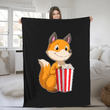 Discover Fox Lover Popcorn Baseball Tees Fleece Blankets