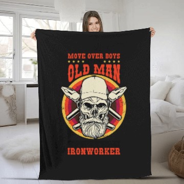 Discover Ironworker Move Over Boys Ironworking and Metal Worker Fleece Blankets