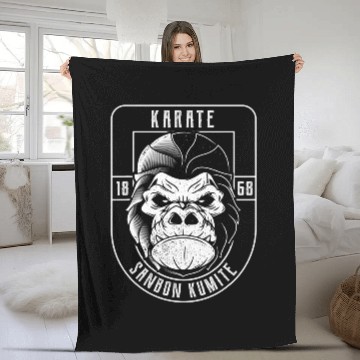 Discover Japanese Gorilla Karate Gift 1 Zip Fleece Blankets