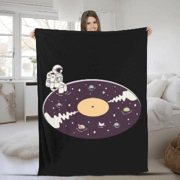 Discover Astronauts Planet Vinyl Record Space Astronaut Spacecraft Spaceman Fleece Blankets