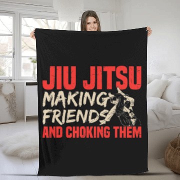 Discover Funny Jiu Jitsu Fighter Making Friends Tactical Hugging Fleece Blankets