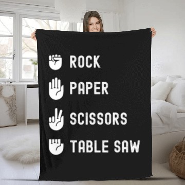 Discover Rock Paper Scissors Table Saw Woodworking Fleece Blankets