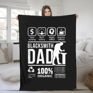 Discover Blacksmith theme Multi Tasking DAD Fleece Blankets