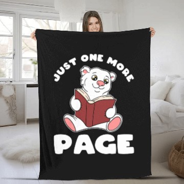 Discover Funny Polar Bear and Books Just One More Page Fleece Blankets