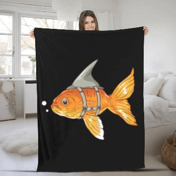 Discover Fancy Dress Funny Goldfish Fleece Blankets