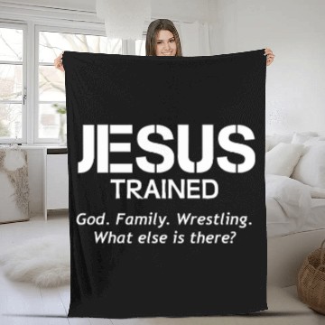 Discover Jesus Trained Wrestling 3 Baseball Tees Fleece Blankets