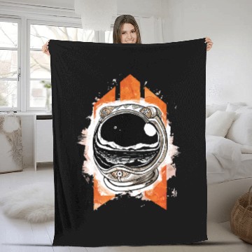 Discover Astronauts Launch Manifest Futuristic Astronaut Helmet Zip Fleece Blankets