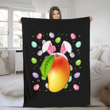 Discover Mango Fruit Lover Easter Egg Funny Mango Easter Sunday Fleece Blankets