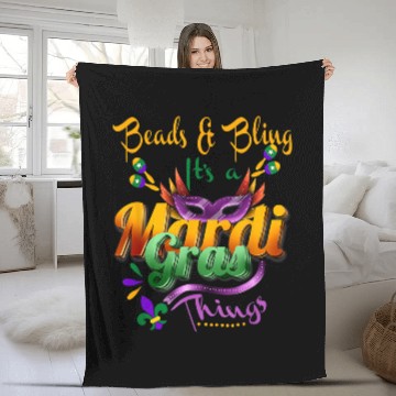 Discover Beads And Bling Its A Mardi Gras Thing carnivals 68 Fleece Blankets